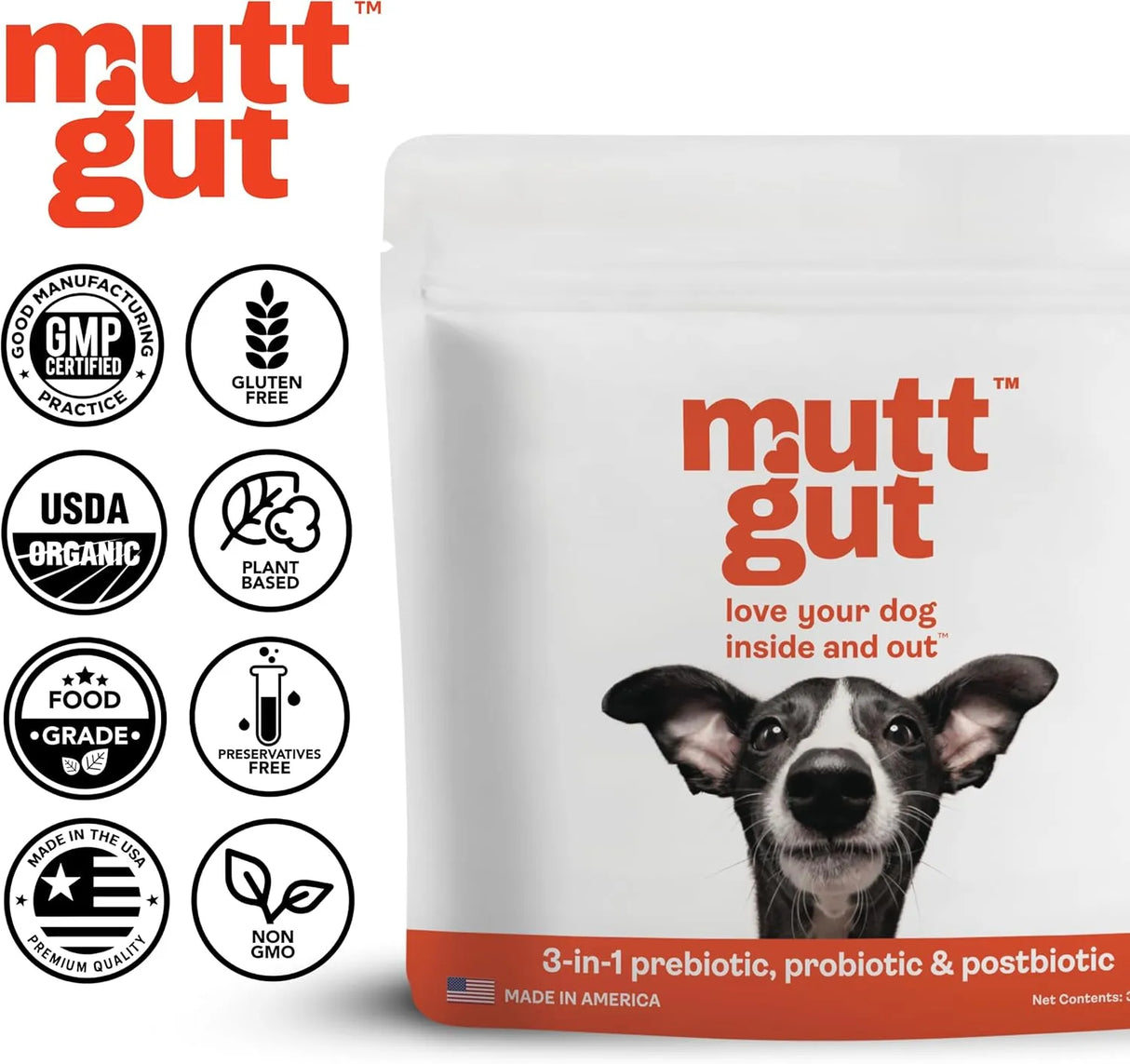 MUTTGUT - MUTTGUT All-Natural 3-in-1 Dog Probiotic 90Gr. - The Red Vitamin MX - Probióticos Para Perros - {{ shop.shopifyCountryName }}