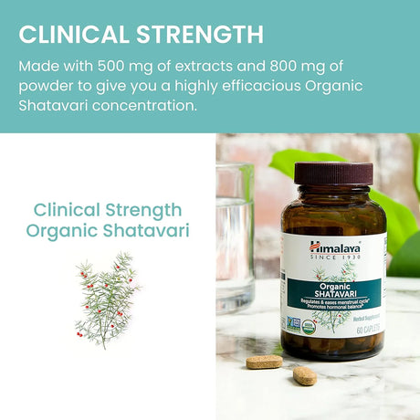 HIMALAYA - Himalaya Organic Shatavari 60 Tabletas - The Red Vitamin MX - Suplementos Alimenticios - {{ shop.shopifyCountryName }}
