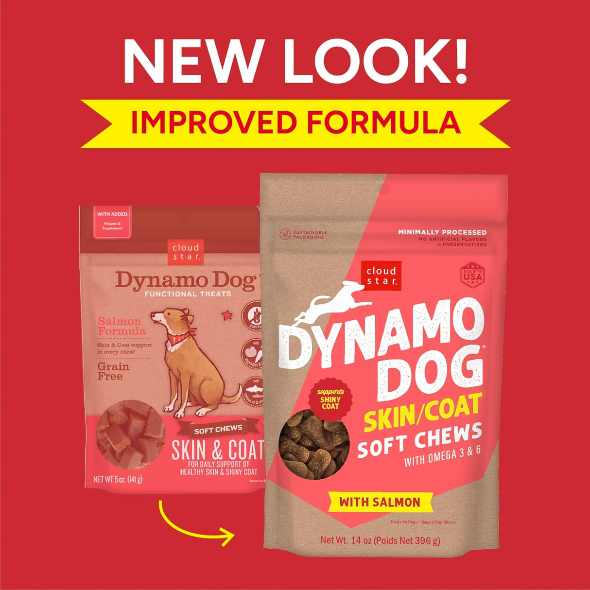 Cloud Star Dynamo Dog Skin & Coat Soft Chews 396Gr.