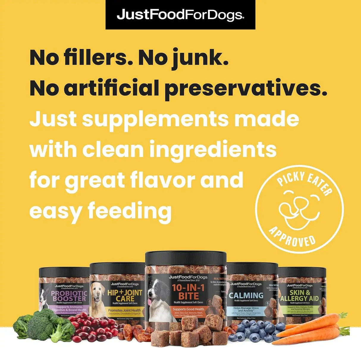 JUSTFOODFORDOGS - JustFoodForDogs Hip + Joint Soft Chews Mobility Supplement for Dogs 45 Masticables - The Red Vitamin MX - Cuidado De Cadera Y Articulaciones Para Perros - {{ shop.shopifyCountryName }}