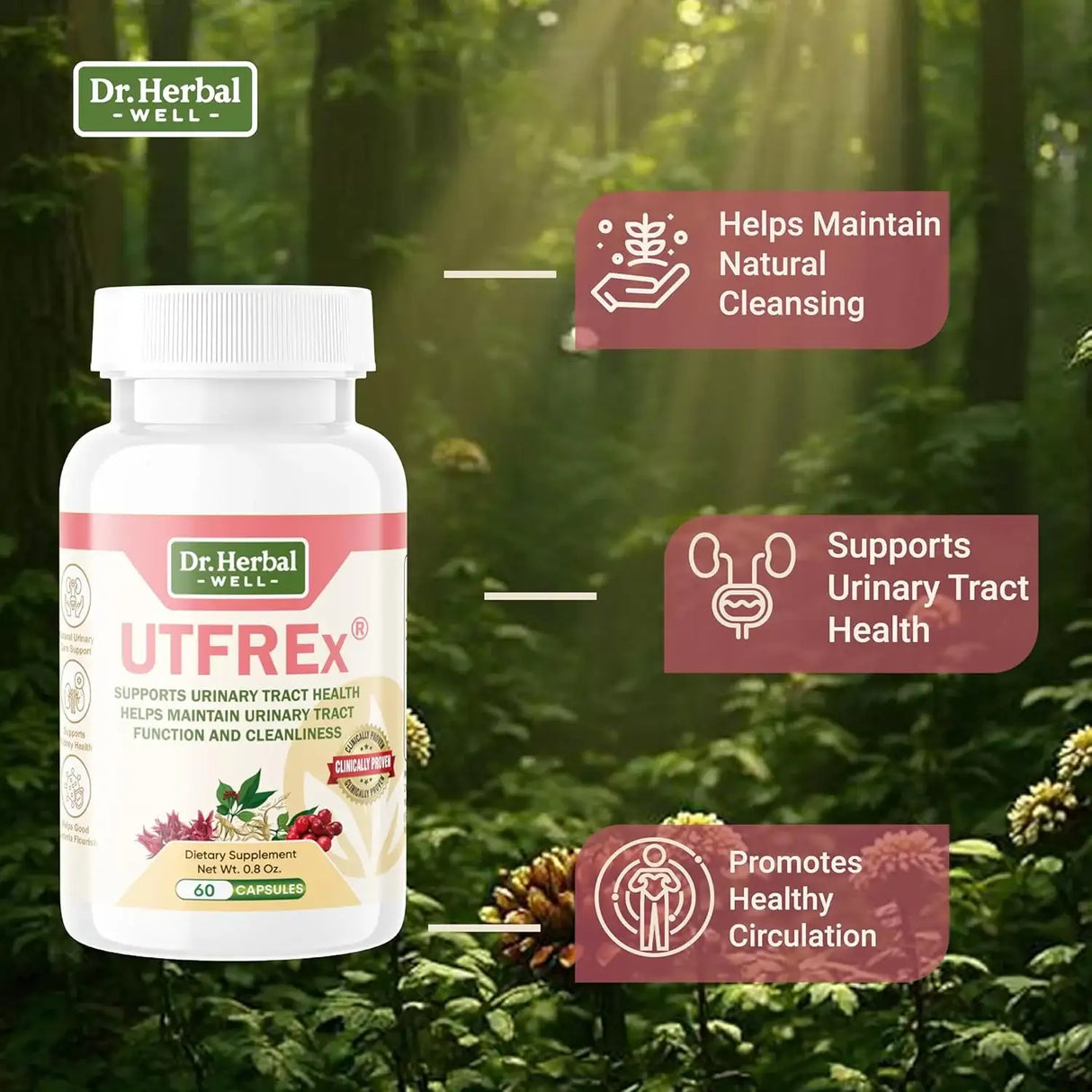 DR. HERBAL WELL - DR. HERBAL WELL UTFREX Clinically Proven Urinary Tract UTI Health 60 Capsulas - The Red Vitamin MX - Suplementos Alimenticios - {{ shop.shopifyCountryName }}