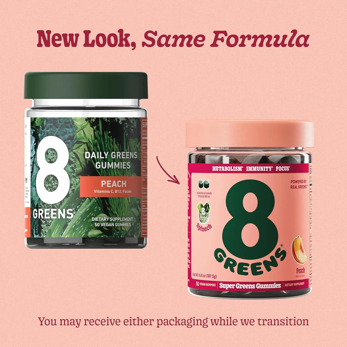 8GREENS - 8Greens Supergreens Gummies Peach Flavor 50 Gomitas - The Red Vitamin MX - Suplementos Alimenticios - {{ shop.shopifyCountryName }}