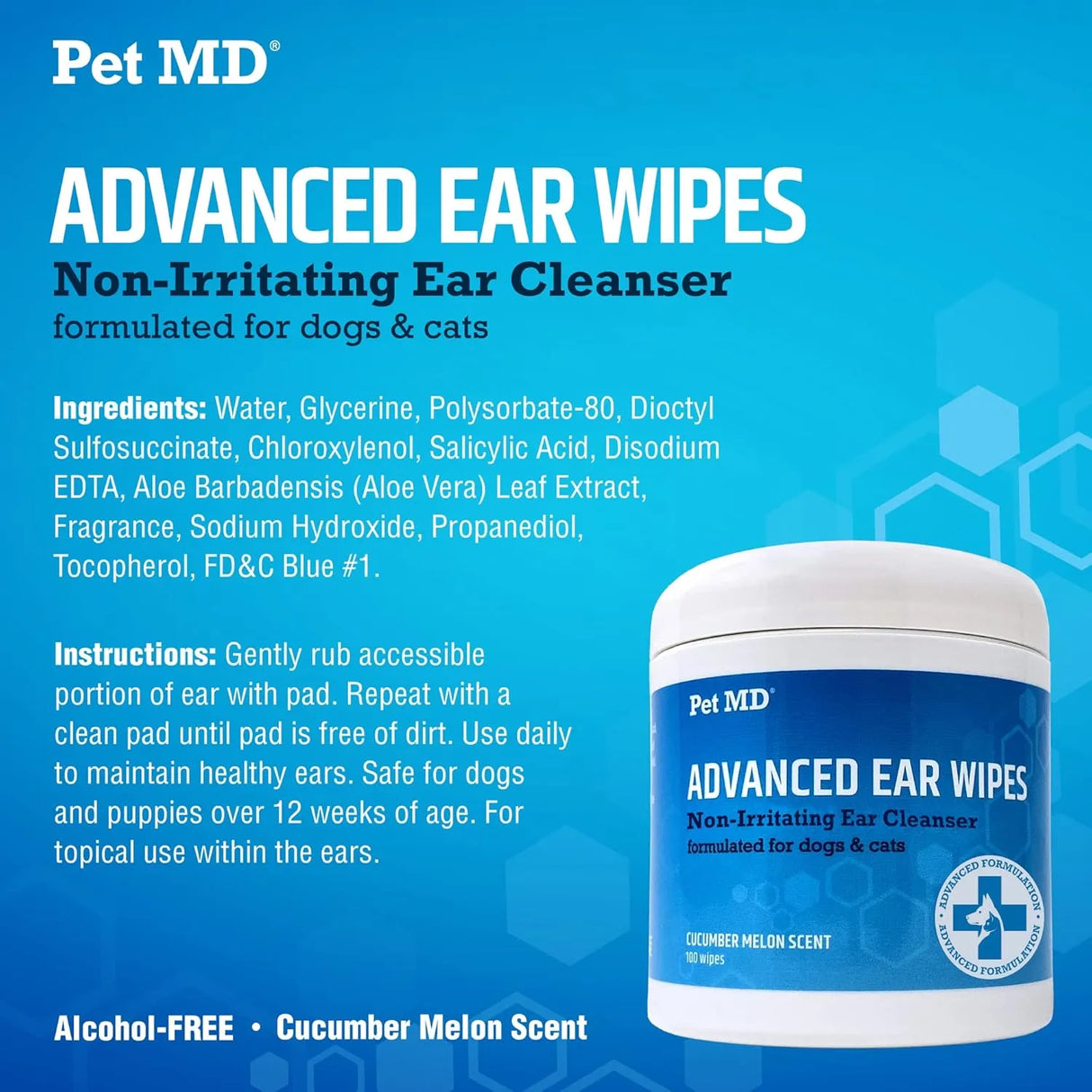 PET MD - Pet MD Cat and Dog Advanced Ear Cleaner Wipes 100 Toallitas - The Red Vitamin MX - Cuidado Del Oído De Perros - {{ shop.shopifyCountryName }}