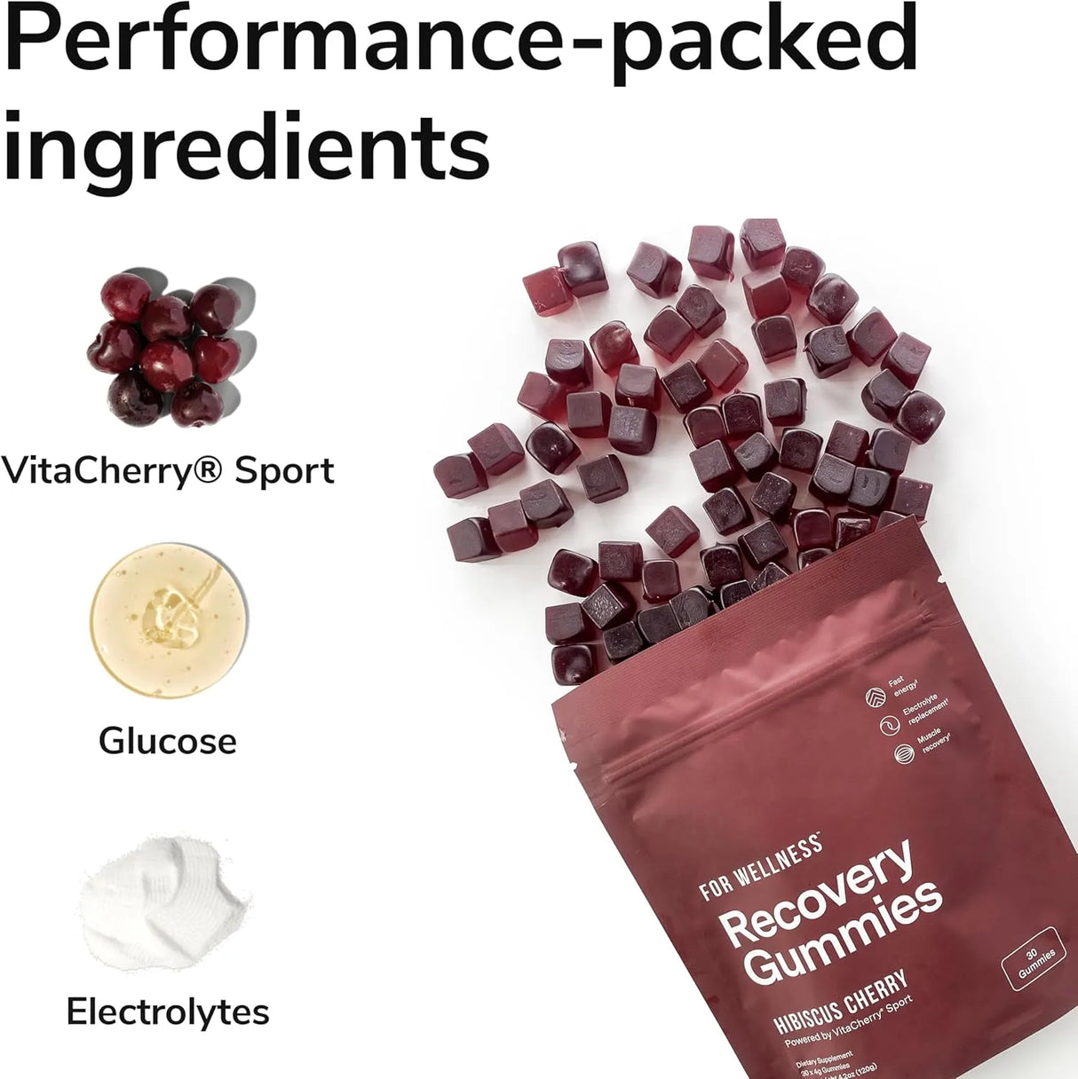 FOR WELLNESS - For Wellness Recovery Gummies Tart Cherry 30 Gomitas - The Red Vitamin MX - Suplementos Alimenticios - {{ shop.shopifyCountryName }}