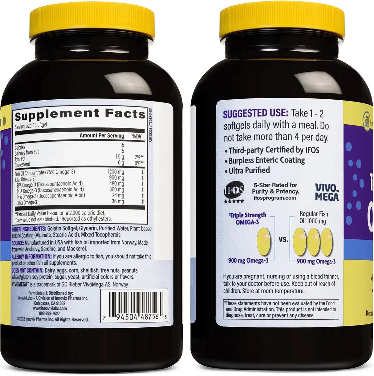 INNOVIXLABS - InnovixLabs Triple Strength Omega 3 Fish Oil 200 Capsulas Blandas - The Red Vitamin MX - Suplementos Alimenticios - {{ shop.shopifyCountryName }}