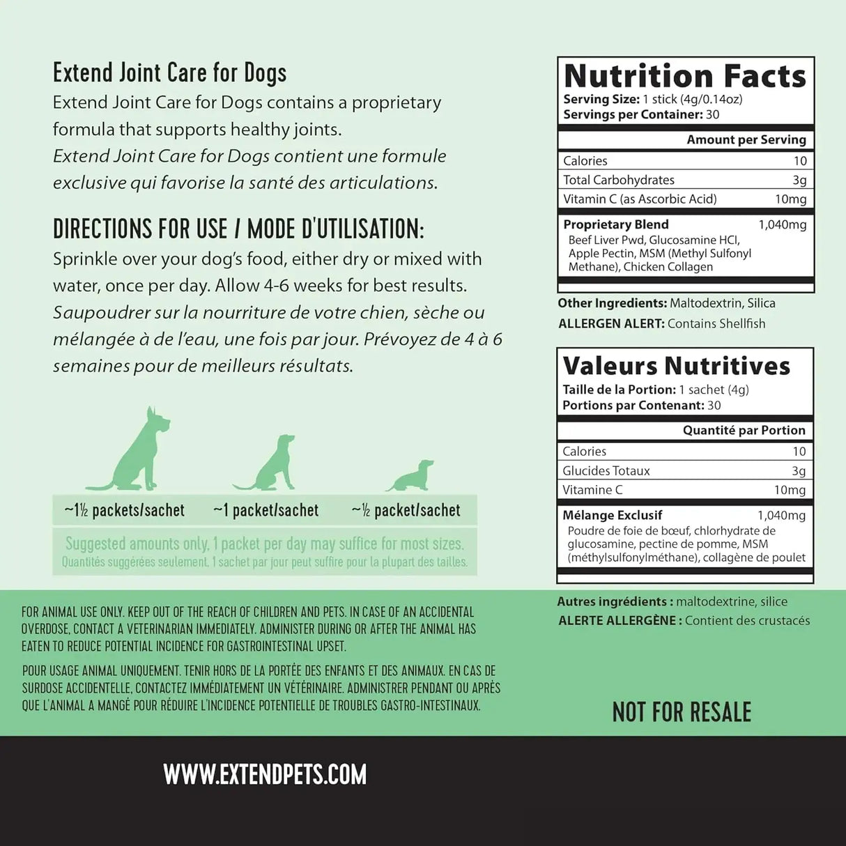 EXTEND - Extend Joint Care for Dogs 30 Paquetes - The Red Vitamin MX - Cuidado De Cadera Y Articulaciones Para Perros - {{ shop.shopifyCountryName }}