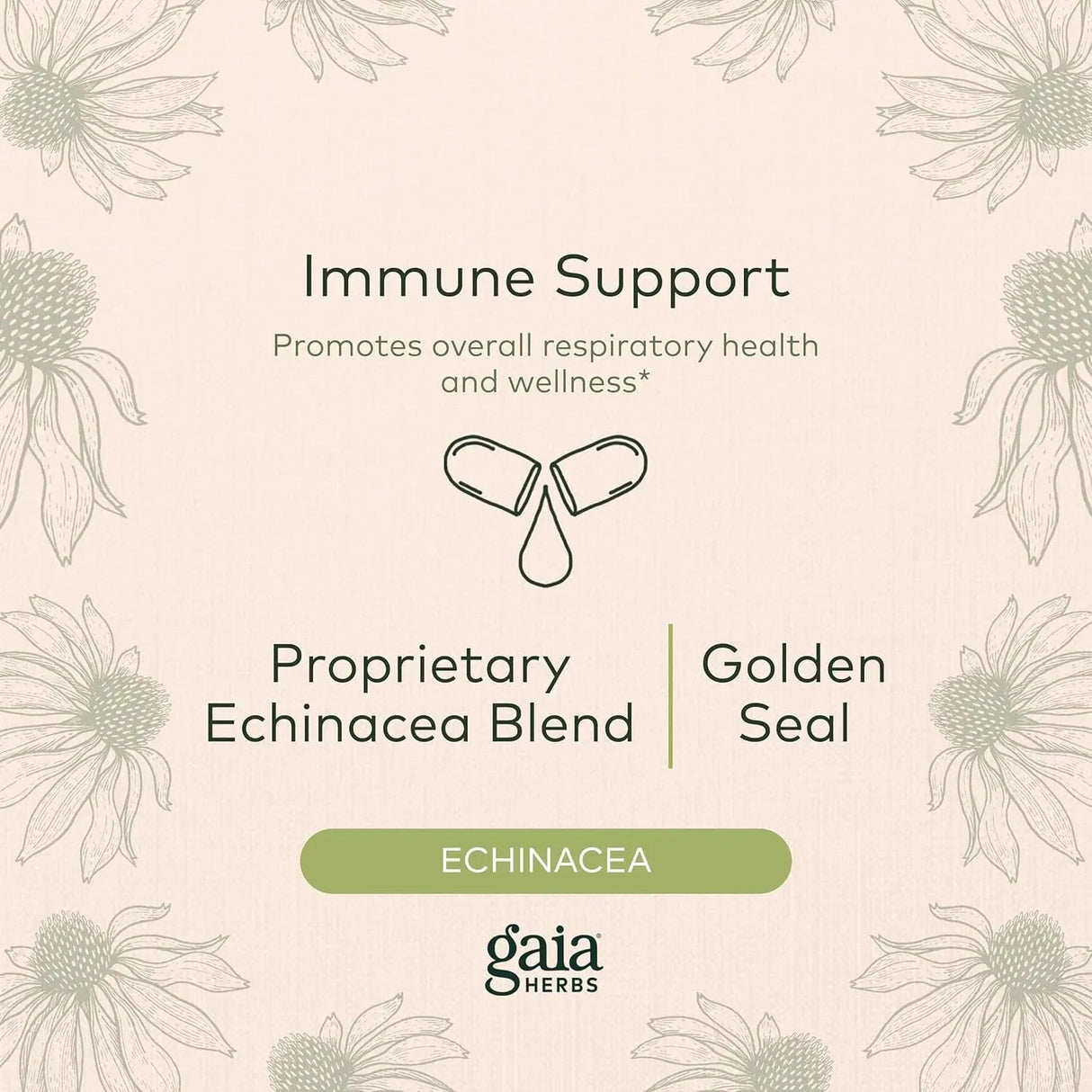 GAIA HERBS - Gaia Herbs Echinacea Goldenseal 60 Capsulas - The Red Vitamin MX - Suplementos Alimenticios - {{ shop.shopifyCountryName }}