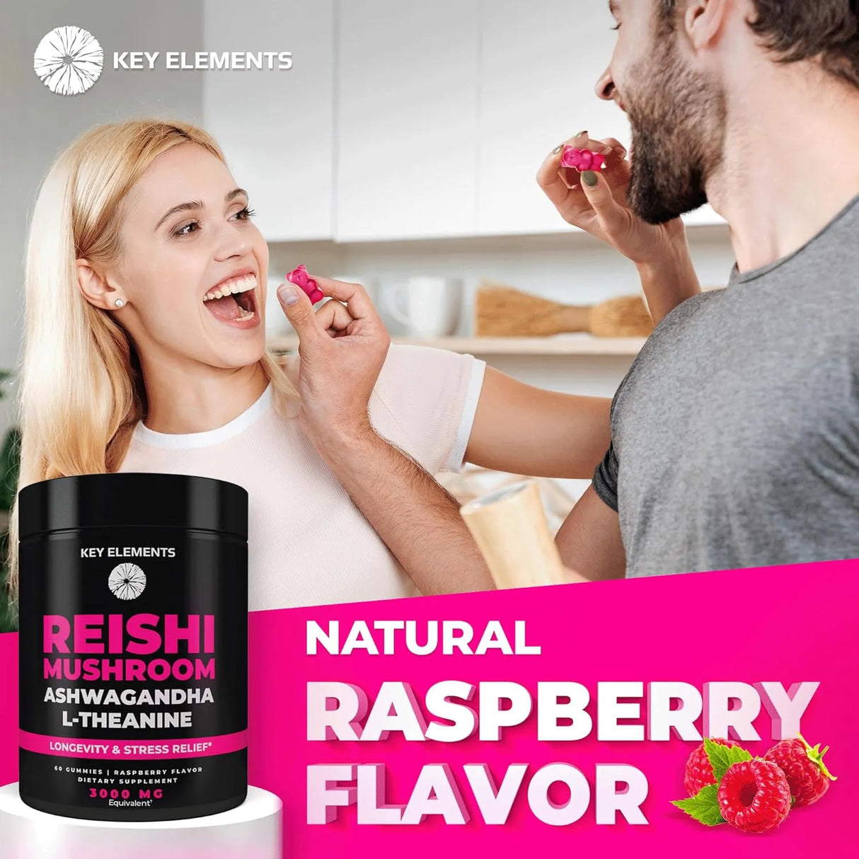 KEY ELEMENTS - KEY ELEMENTS Natural Reishi Mushroom Gummies with Ashwagandha 60 Gomitas - The Red Vitamin MX - Suplementos Alimenticios - {{ shop.shopifyCountryName }}