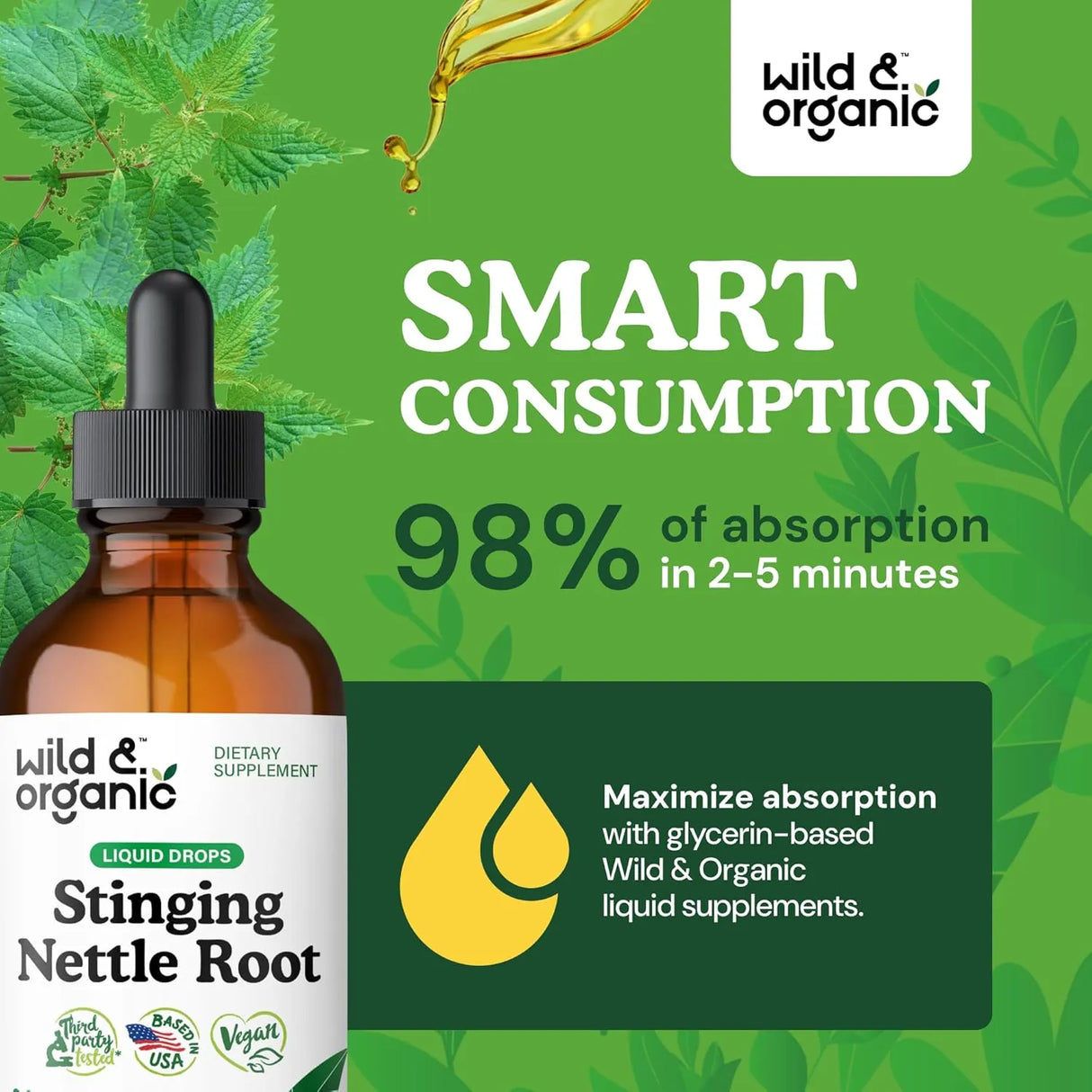 WILD & ORGANIC - Wild & Organic Stinging Nettle Root Drops 4 Fl.Oz. - The Red Vitamin MX - Suplementos Alimenticios - {{ shop.shopifyCountryName }}