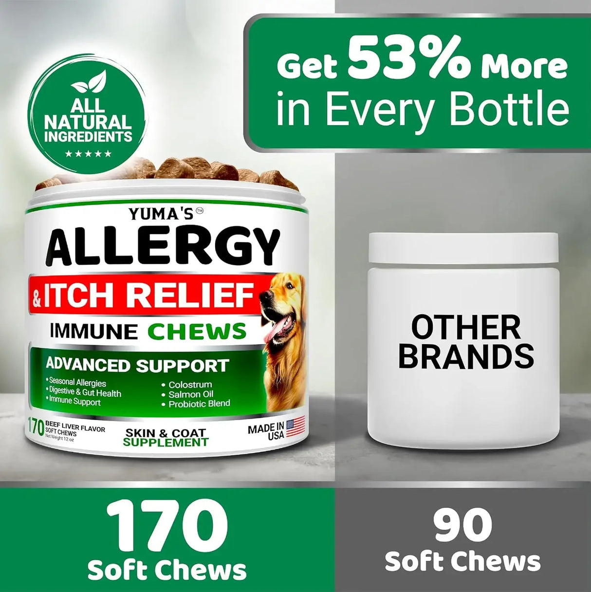 YUMA'S - YUMA'S Dog Allergy Relief Chews Beef Liver Flavor 170 Masticables - The Red Vitamin MX - Remedios Para La Picazón De Perros - {{ shop.shopifyCountryName }}