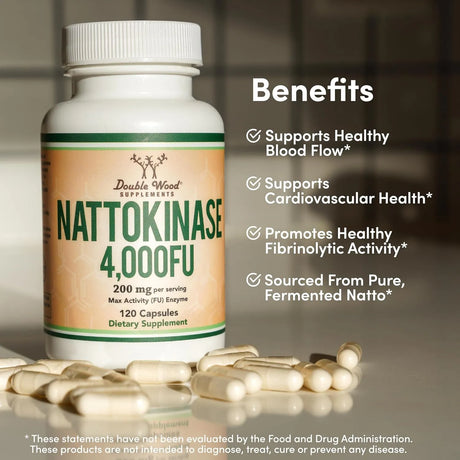 DOUBLE WOOD SUPPLEMENTS - Double Wood Supplements Nattokinase 4,000 FU 120 Capsulas - The Red Vitamin MX - Suplementos Alimenticios - {{ shop.shopifyCountryName }}