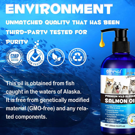 OIMMAL - Oimmal Alaskan Salmon Oil for Dogs & Cats 250Ml. - The Red Vitamin MX - Aceite De Pescado Para Perros - {{ shop.shopifyCountryName }}
