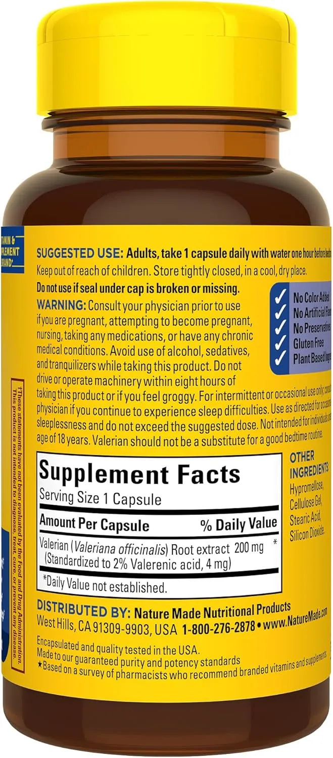 NATURE MADE - Nature Made Valerian Root for Sleep Support 30 Capsulas - The Red Vitamin MX - Suplementos Alimenticios - {{ shop.shopifyCountryName }}