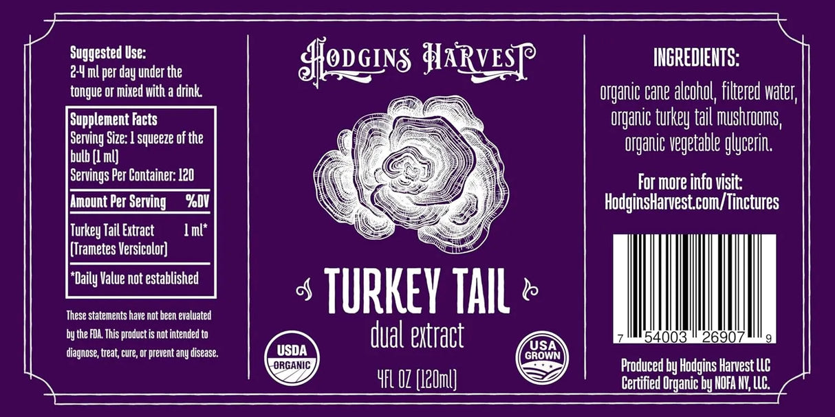 HODGINS HARVEST - Hodgins Harvest Organic Turkey Tail Tincture 4 Fl.Oz. - The Red Vitamin MX - Suplementos Alimenticios - {{ shop.shopifyCountryName }}