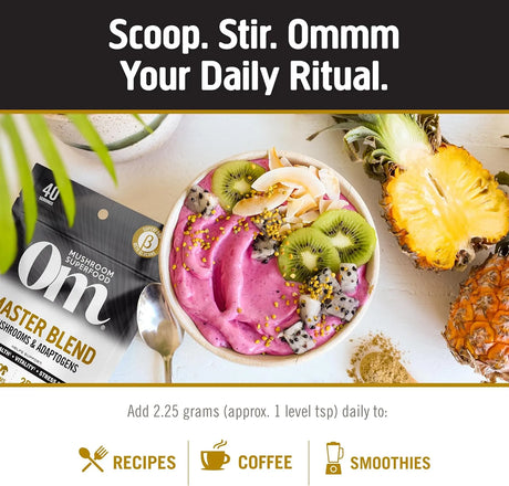 OM - Om Mushroom Master Blend 10 Mushroom Complex Powder 180Gr. - The Red Vitamin MX - Suplementos Alimenticios - {{ shop.shopifyCountryName }}