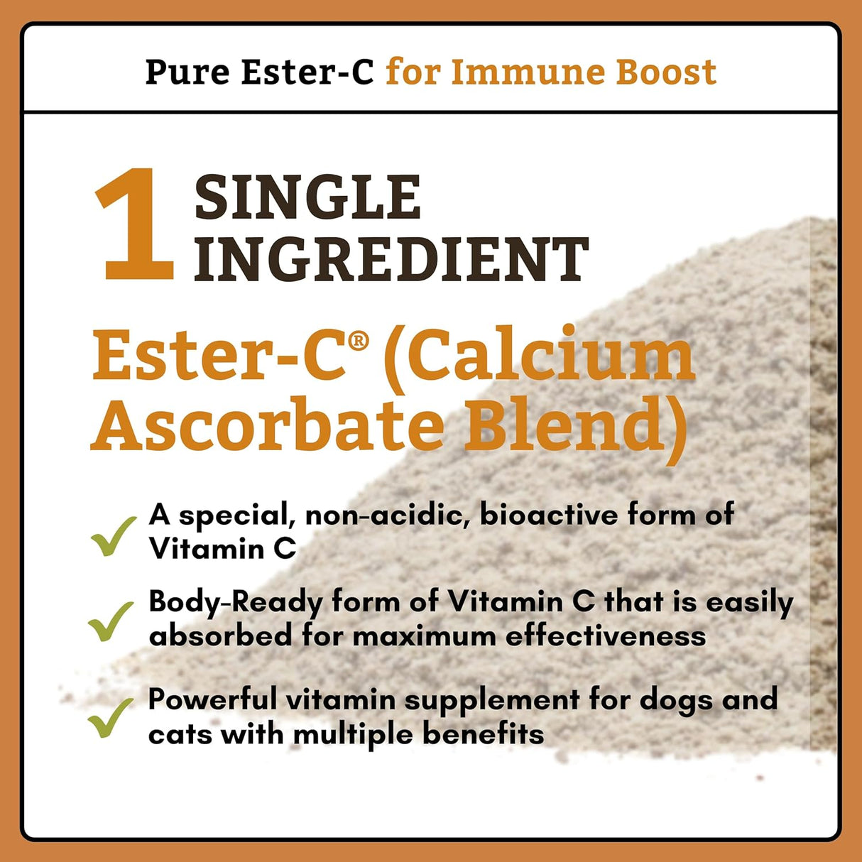 Wholistic Pet Organics Pure Ester-C Powder for Dogs 57Gr.