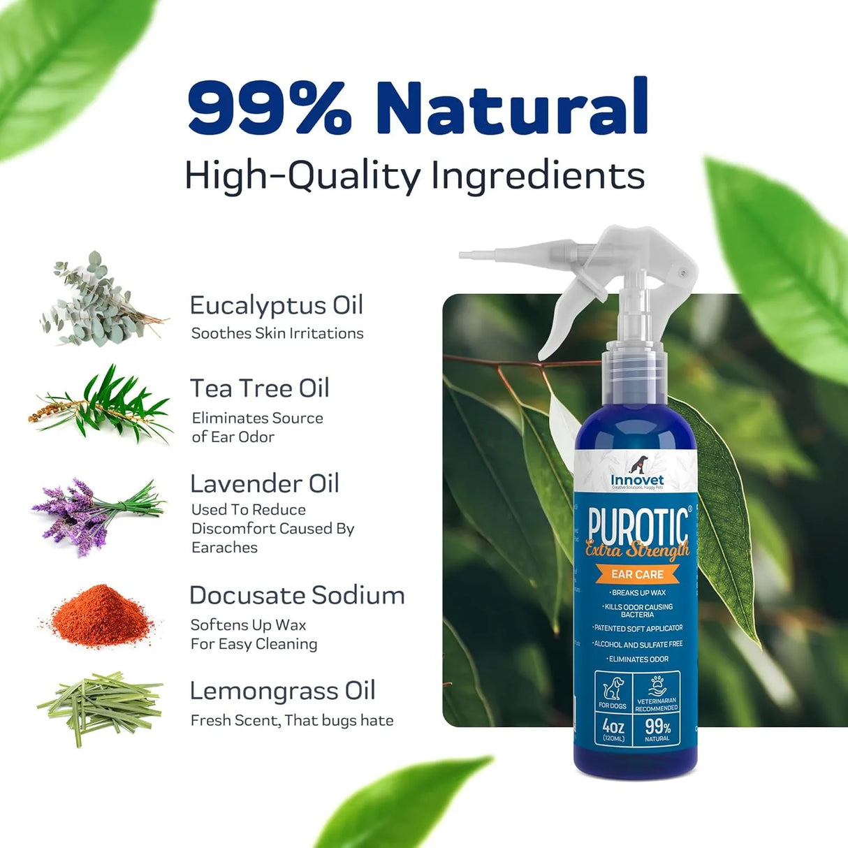 INNOVET - INNOVET PurOtic Natural Ear Cleaner for Dogs & Cats 4 Fl.Oz. - The Red Vitamin MX - Cuidado Del Oído De Perros - {{ shop.shopifyCountryName }}