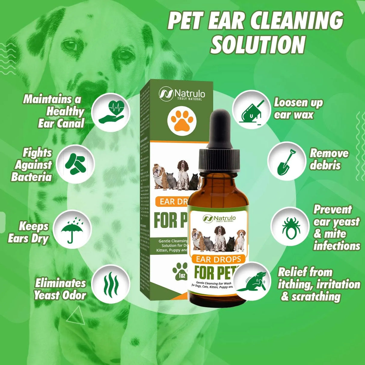 NATRULO - Natrulo Natural Ear Cleaner for Dogs 1 Fl.Oz. - The Red Vitamin MX - Cuidado Del Oído De Perros - {{ shop.shopifyCountryName }}