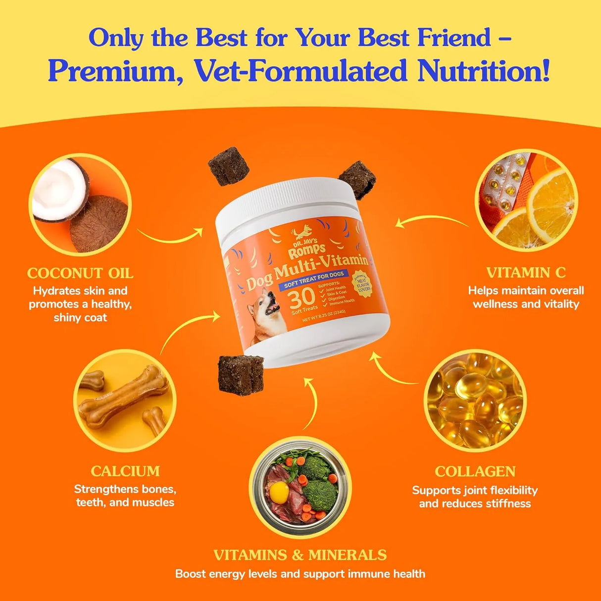 DR JAY'S - Dr Jay's Romps Multivitamins Dog Chews 30 Masticables - The Red Vitamin MX - Multivitamínicos Para Perros - {{ shop.shopifyCountryName }}