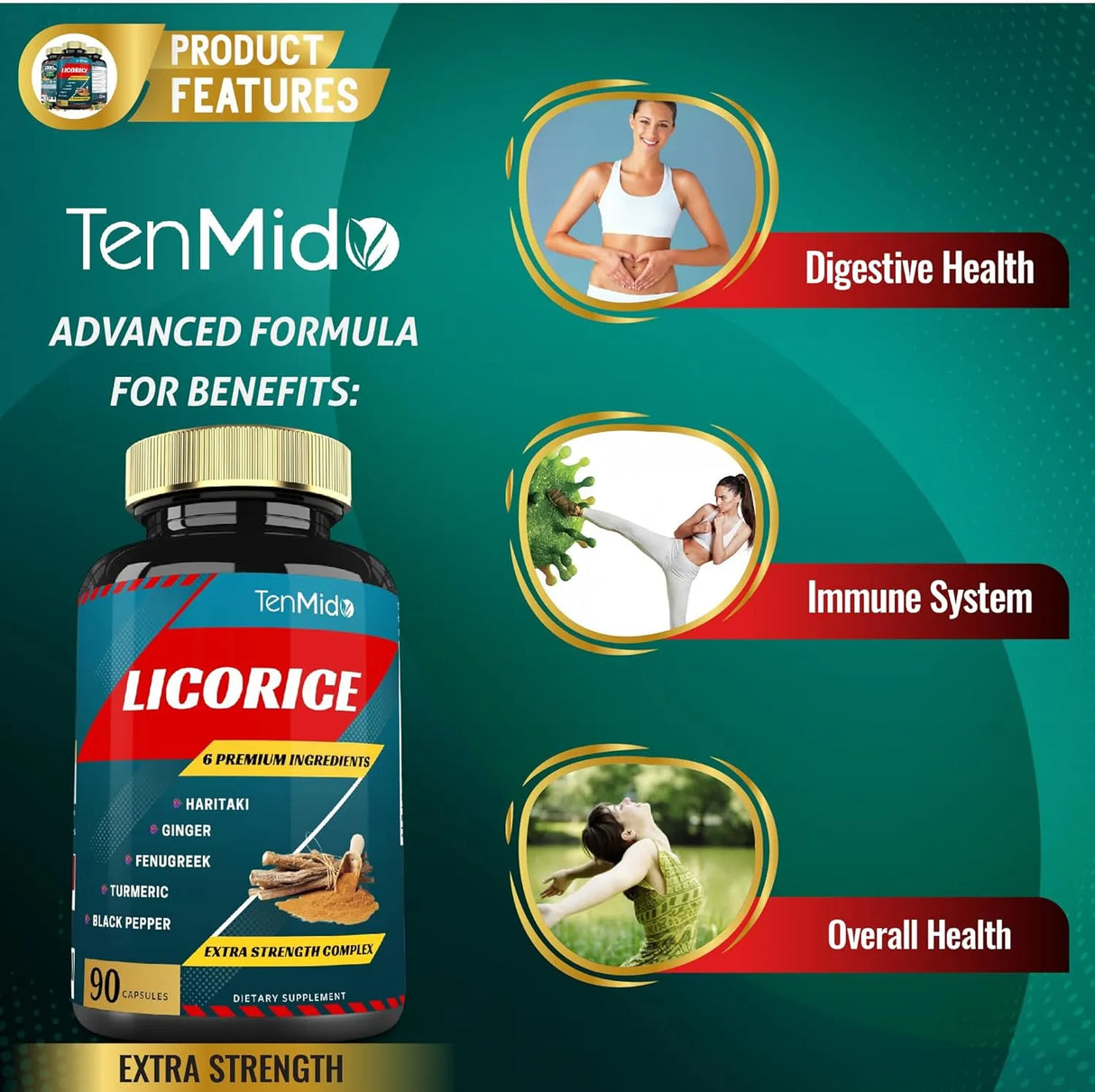 TENMIDO - Tenmido Licorice Extract 90 Capsulas - The Red Vitamin MX - Suplementos Alimenticios - {{ shop.shopifyCountryName }}