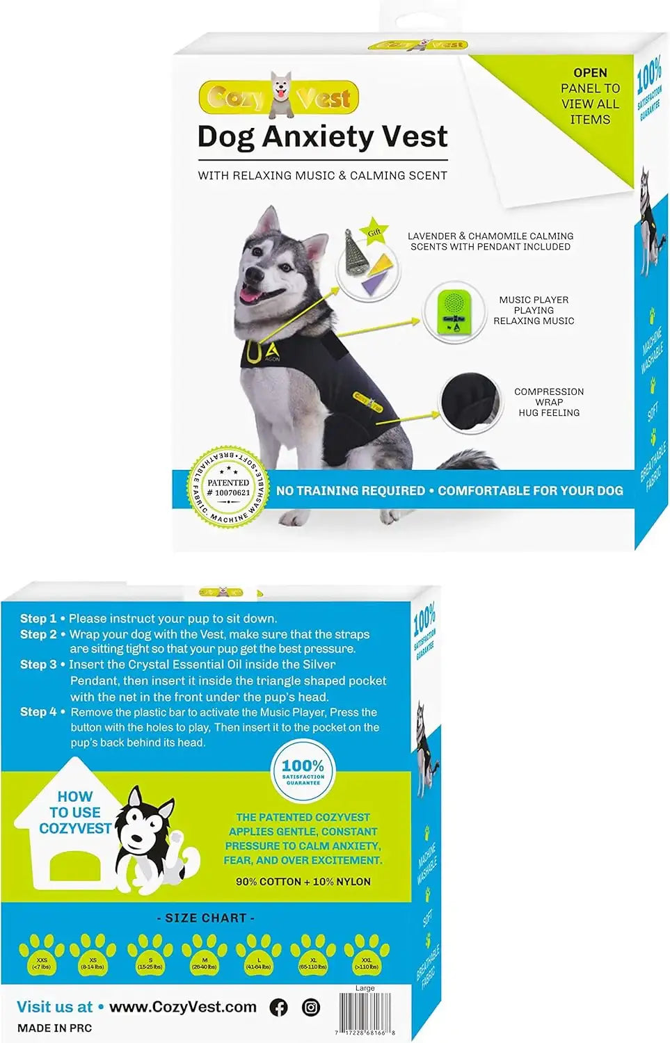 COZYVEST - CozyVest Dog Anxiety Vest 3-in-1 GRAY XXS - The Red Vitamin MX - Relajantes Para Perros - {{ shop.shopifyCountryName }}