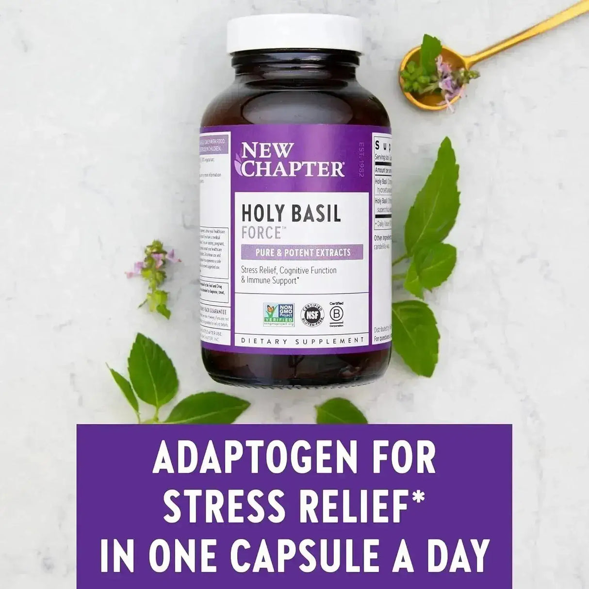 NEW CHAPTER - New Chapter Holy Basil Force 120 Capsulas - The Red Vitamin MX - Suplementos Alimenticios - {{ shop.shopifyCountryName }}