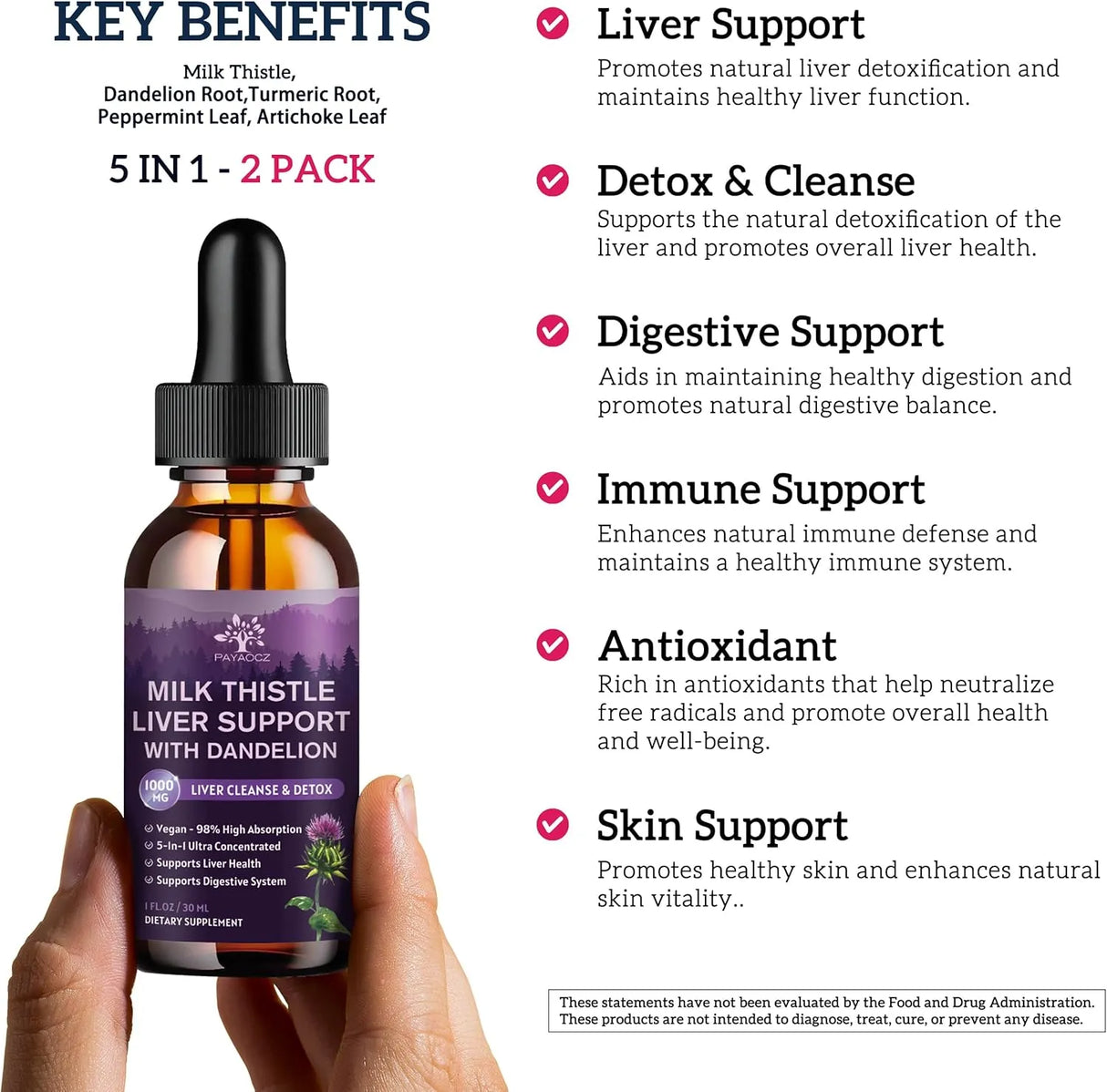 PAYAOCZ - PAYAOCZ Milk Thistle Liquid Drops 1000Mg. 1 Fl.Oz. 2 Pack - The Red Vitamin MX - Suplementos Alimenticios - {{ shop.shopifyCountryName }}