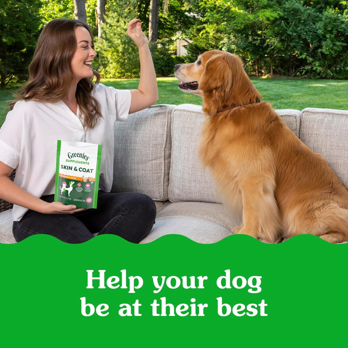 Greenies Supplements Dog Skin and Coat Chicken Flavor 80 Masticables