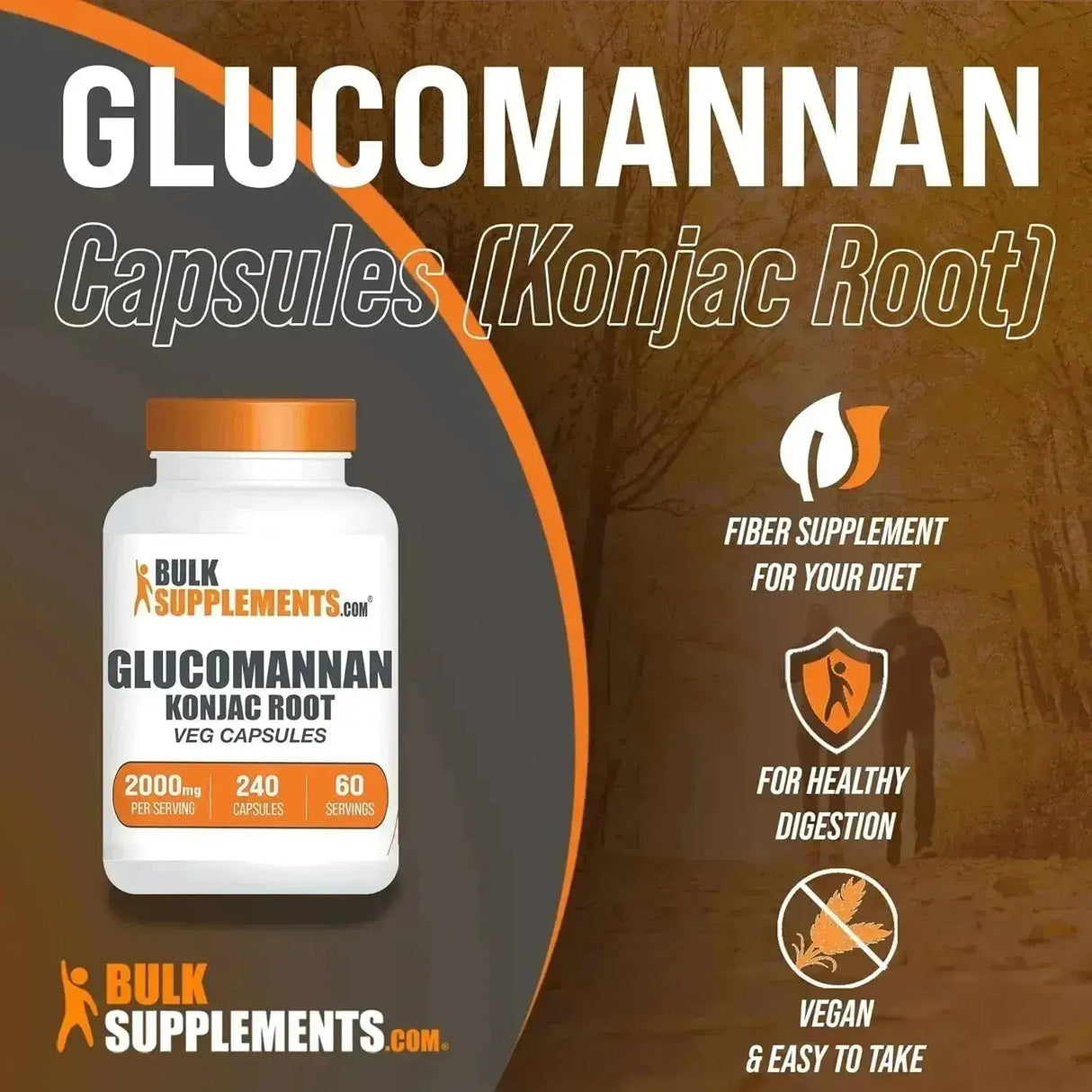BULK SUPPLEMENTS - Bulk Supplements Glucomannan 2000Mg. 240 Capsulas - The Red Vitamin MX - Suplementos Alimenticios - {{ shop.shopifyCountryName }}