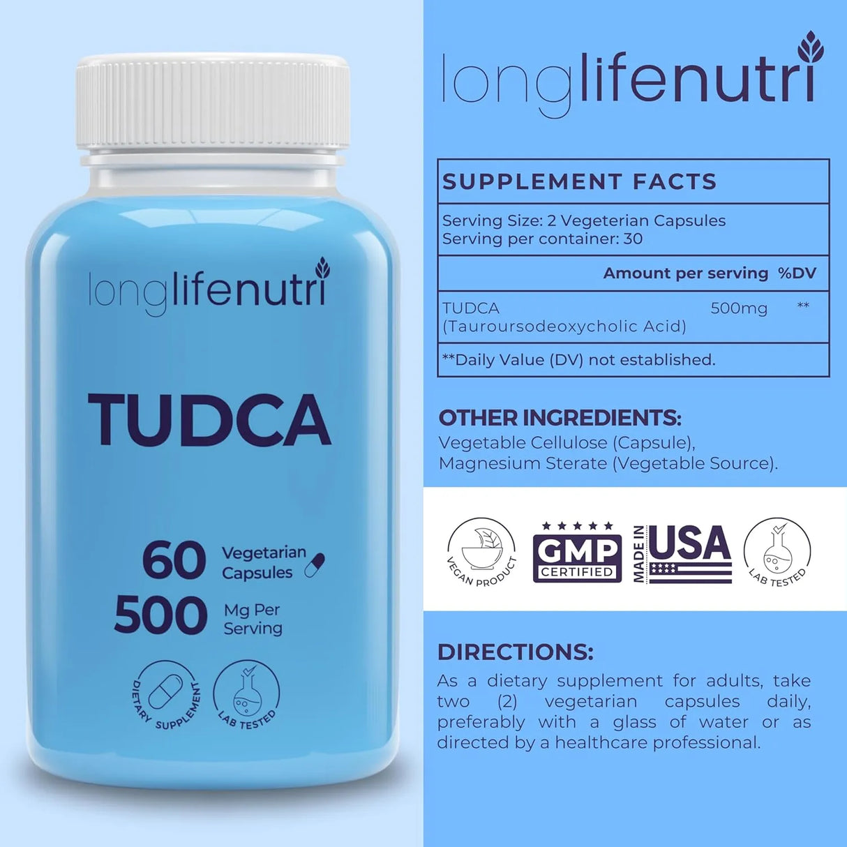 LONGLIFENUTRI - LongLifeNutri TUDCA 500Mg. 60 Capsulas - The Red Vitamin MX - Suplementos Alimenticios - {{ shop.shopifyCountryName }}