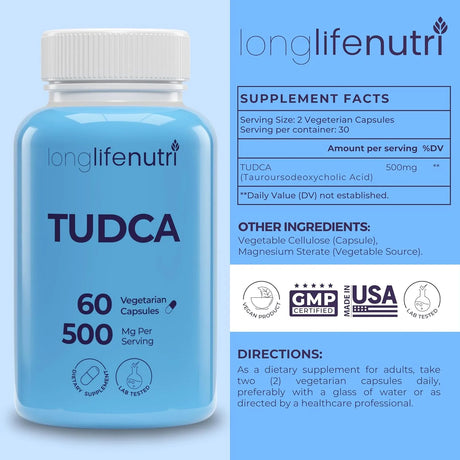 LONGLIFENUTRI - LongLifeNutri TUDCA 500Mg. 60 Capsulas - The Red Vitamin MX - Suplementos Alimenticios - {{ shop.shopifyCountryName }}