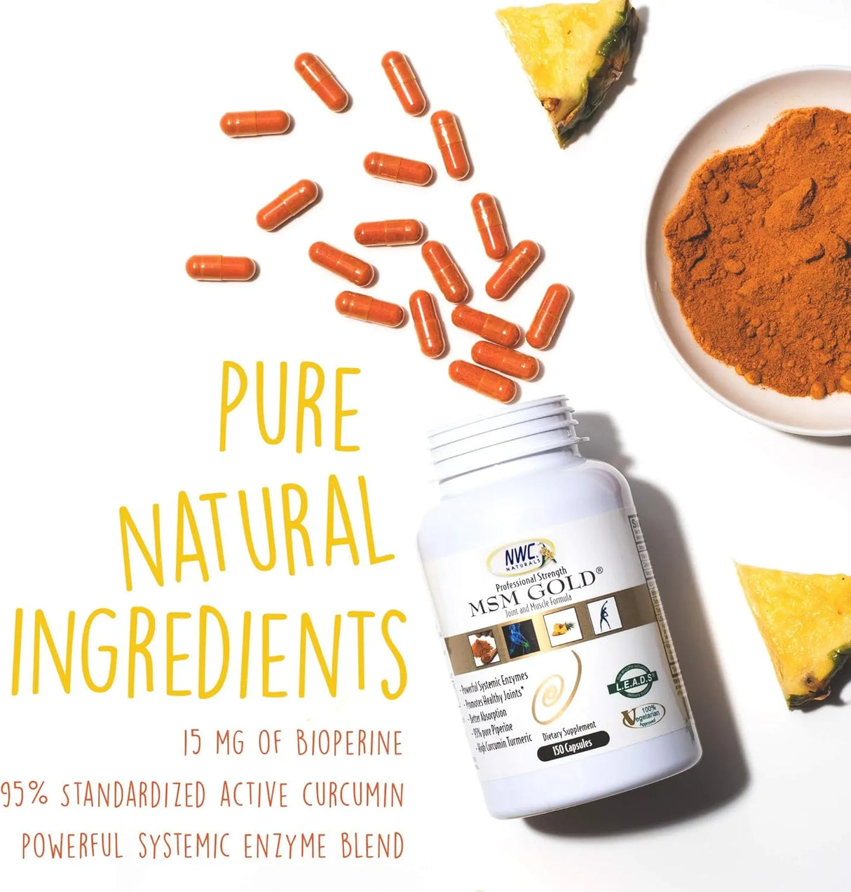 NWC NATURALS - NWC Naturals MSM Gold Systemic Enzyme 150 Capsulas - The Red Vitamin MX - Suplementos Alimenticios - {{ shop.shopifyCountryName }}
