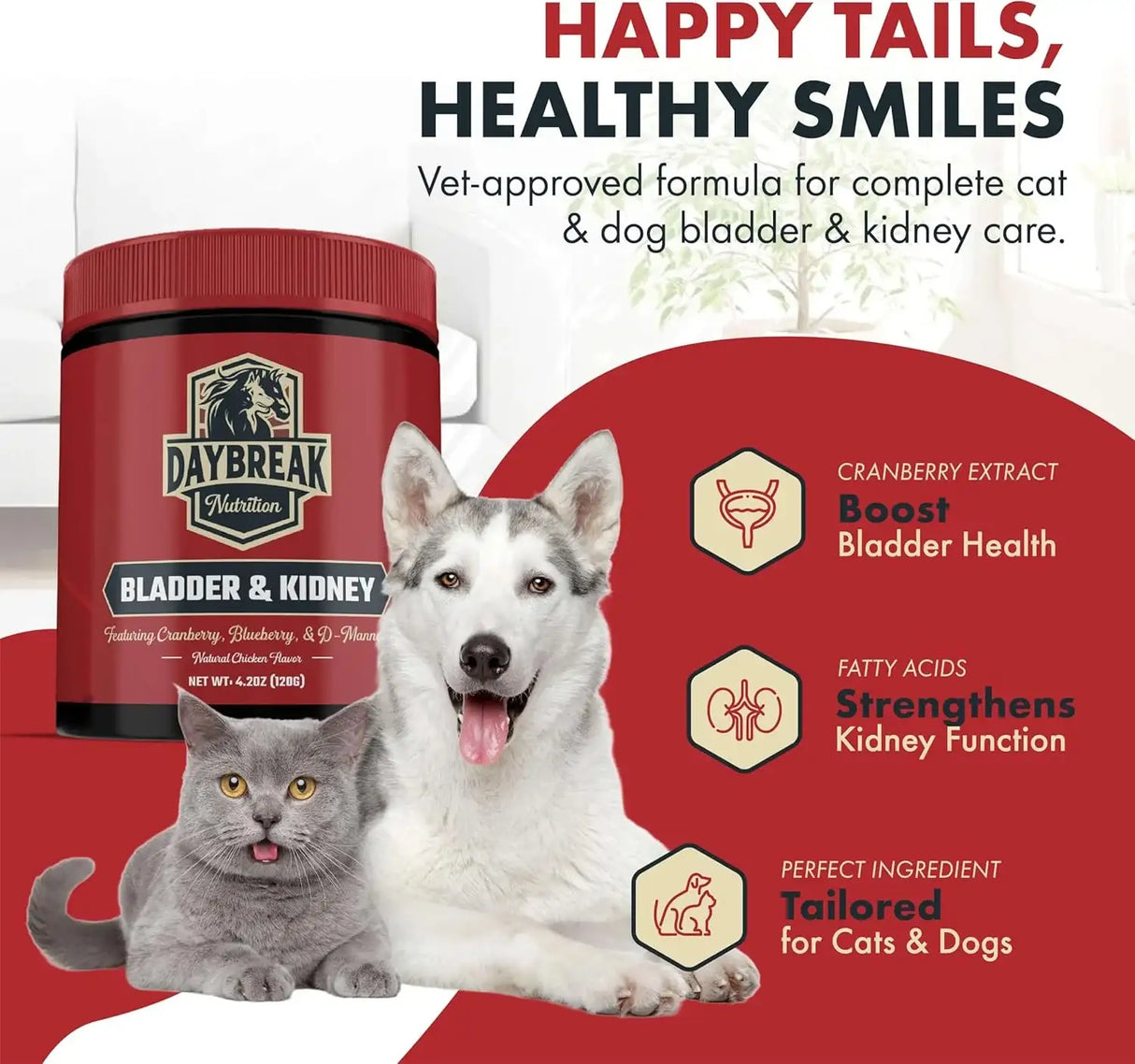 DAYBREAK NUTRITION - Daybreak Nutrition Bladder and Kidney Relief for Dogs & Cats 120Gr. - The Red Vitamin MX - Salud De Tracto Urinario Para Perros - {{ shop.shopifyCountryName }}