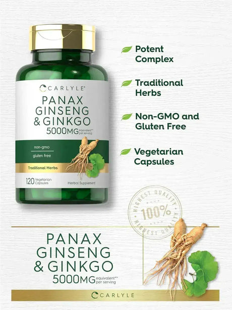 CARLYLE - Carlyle Panax Ginseng + Ginkgo Biloba 120 Capsulas - The Red Vitamin MX - Suplementos Alimenticios - {{ shop.shopifyCountryName }}