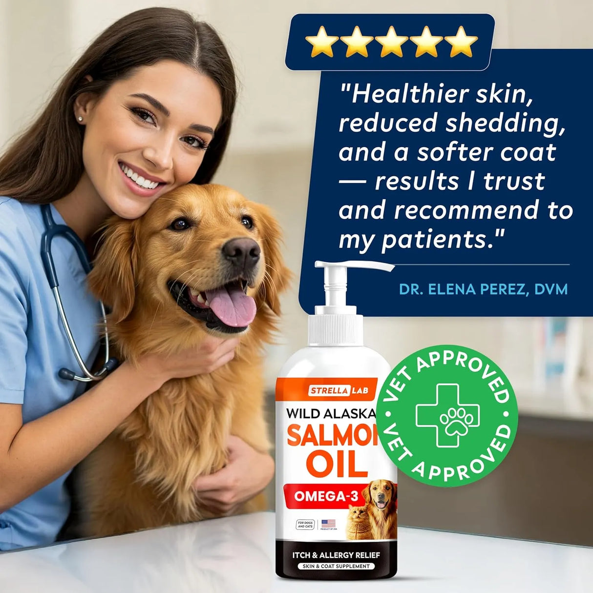 STRELLALAB - StrellaLab Wild Alaskan Salmon Oil for Dogs 8 Fl.Oz. - The Red Vitamin MX - Aceite De Pescado Para Perros - {{ shop.shopifyCountryName }}