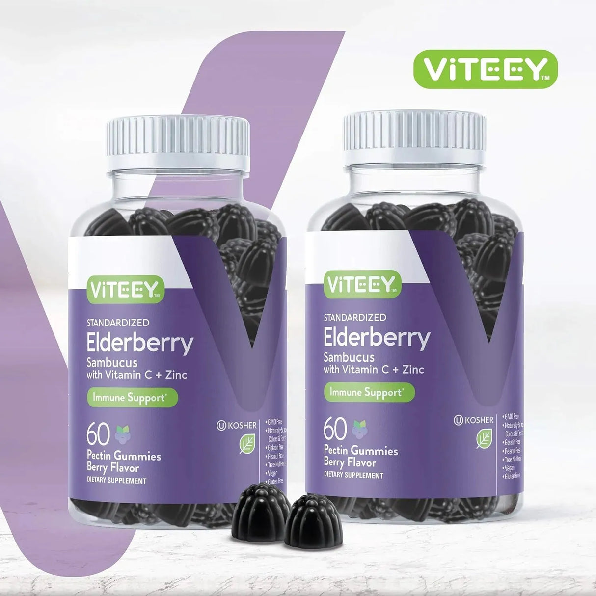 VITEEY - Viteey Sambucus Elderberry Gummies 60 Gomitas 2 Pack - The Red Vitamin MX - Suplementos Alimenticios - {{ shop.shopifyCountryName }}