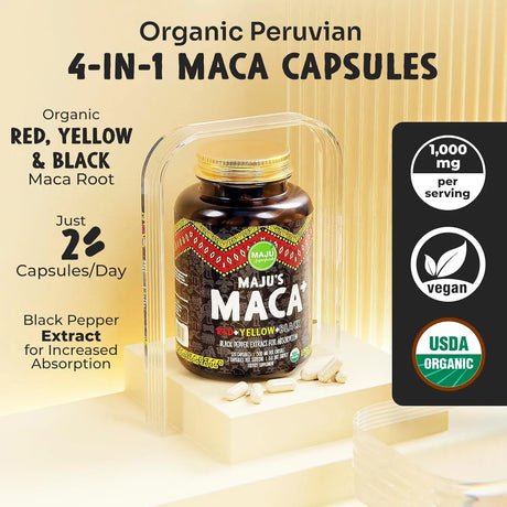 MAJU SUPERFOODS - Maju Superfoods 4-in-1 Maca Root 120 Capsulas - The Red Vitamin MX - Suplementos Alimenticios - {{ shop.shopifyCountryName }}