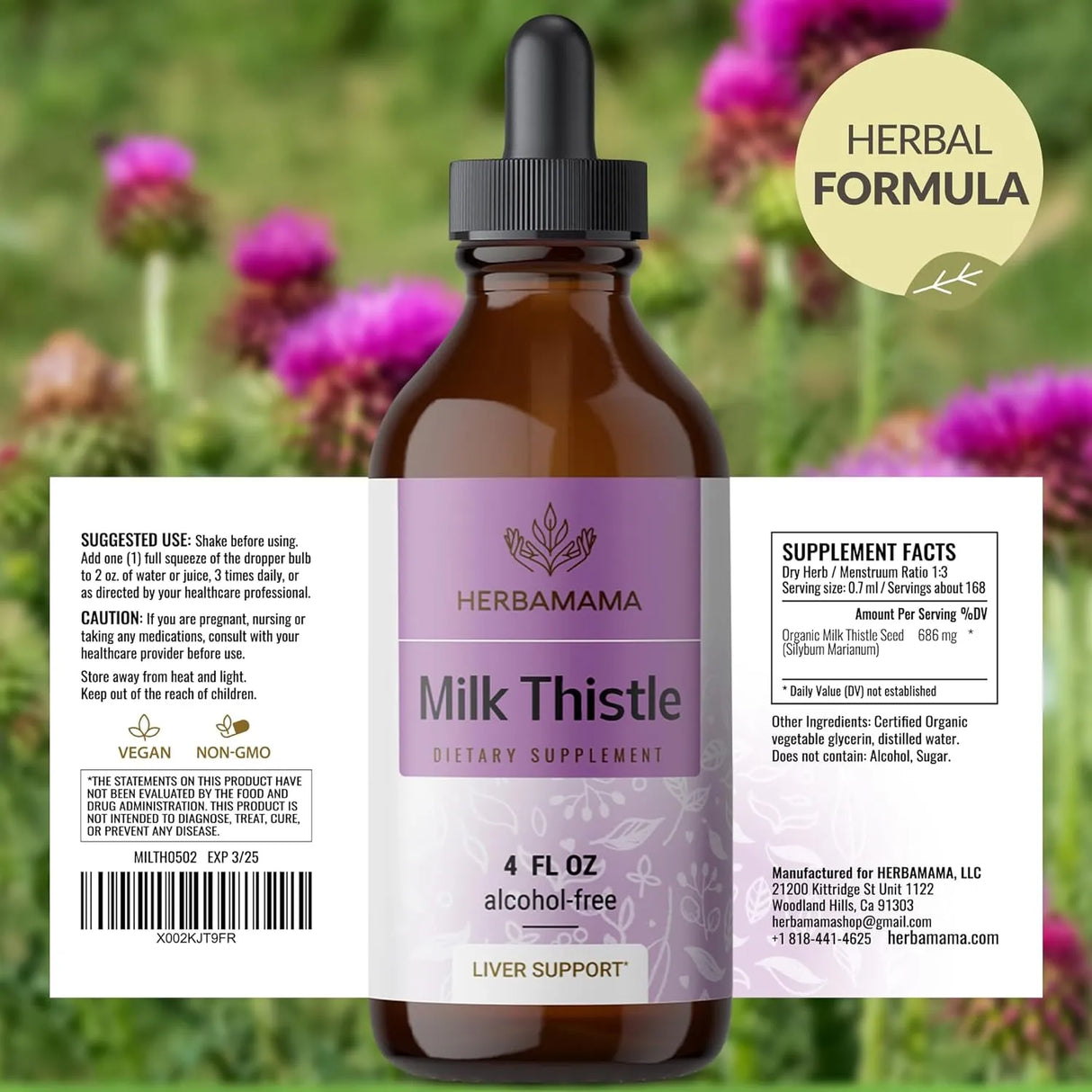 HERBAMAMA - HERBAMAMA Milk Thistle Drops 4 Fl.Oz. - The Red Vitamin MX - Suplementos Alimenticios - {{ shop.shopifyCountryName }}