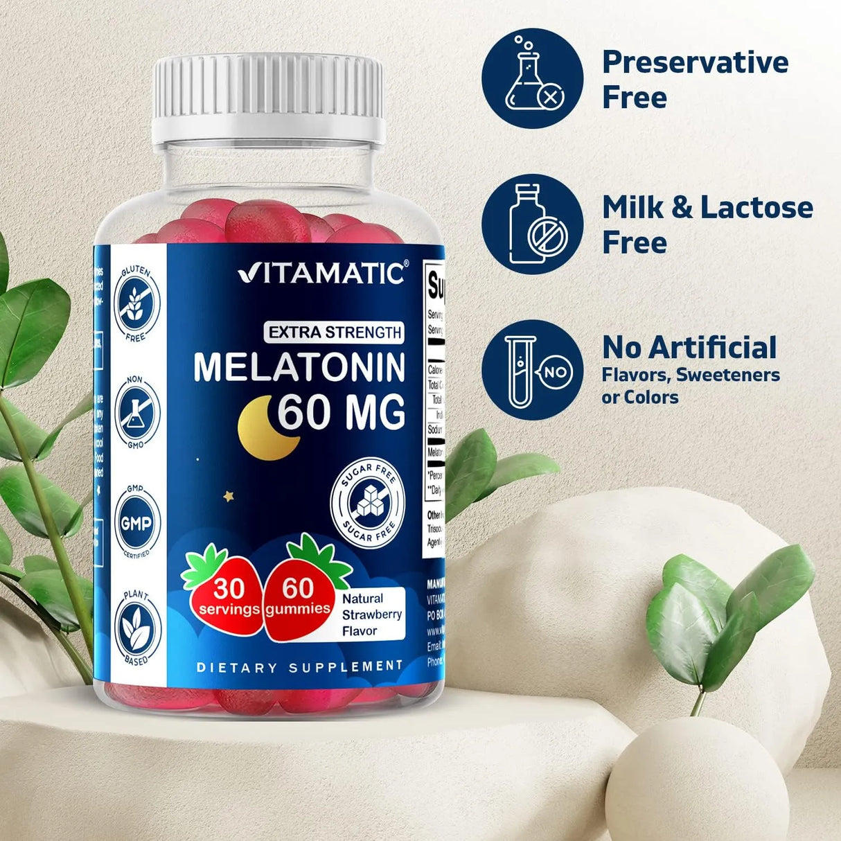 VITAMATIC - Vitamatic Sugar Free Melatonin 60Mg. 60 Gomitas - The Red Vitamin MX - Suplementos Alimenticios - {{ shop.shopifyCountryName }}
