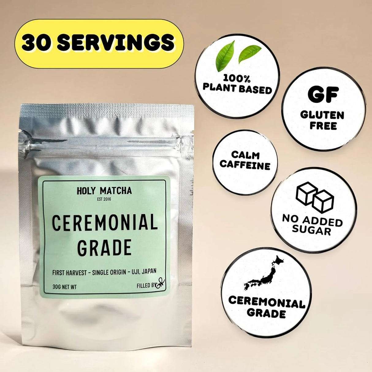 HOLY MATCHA - Holy Matcha Ceremonial Green Tea Powder 30Gr. - The Red Vitamin MX - Suplementos Alimenticios - {{ shop.shopifyCountryName }}