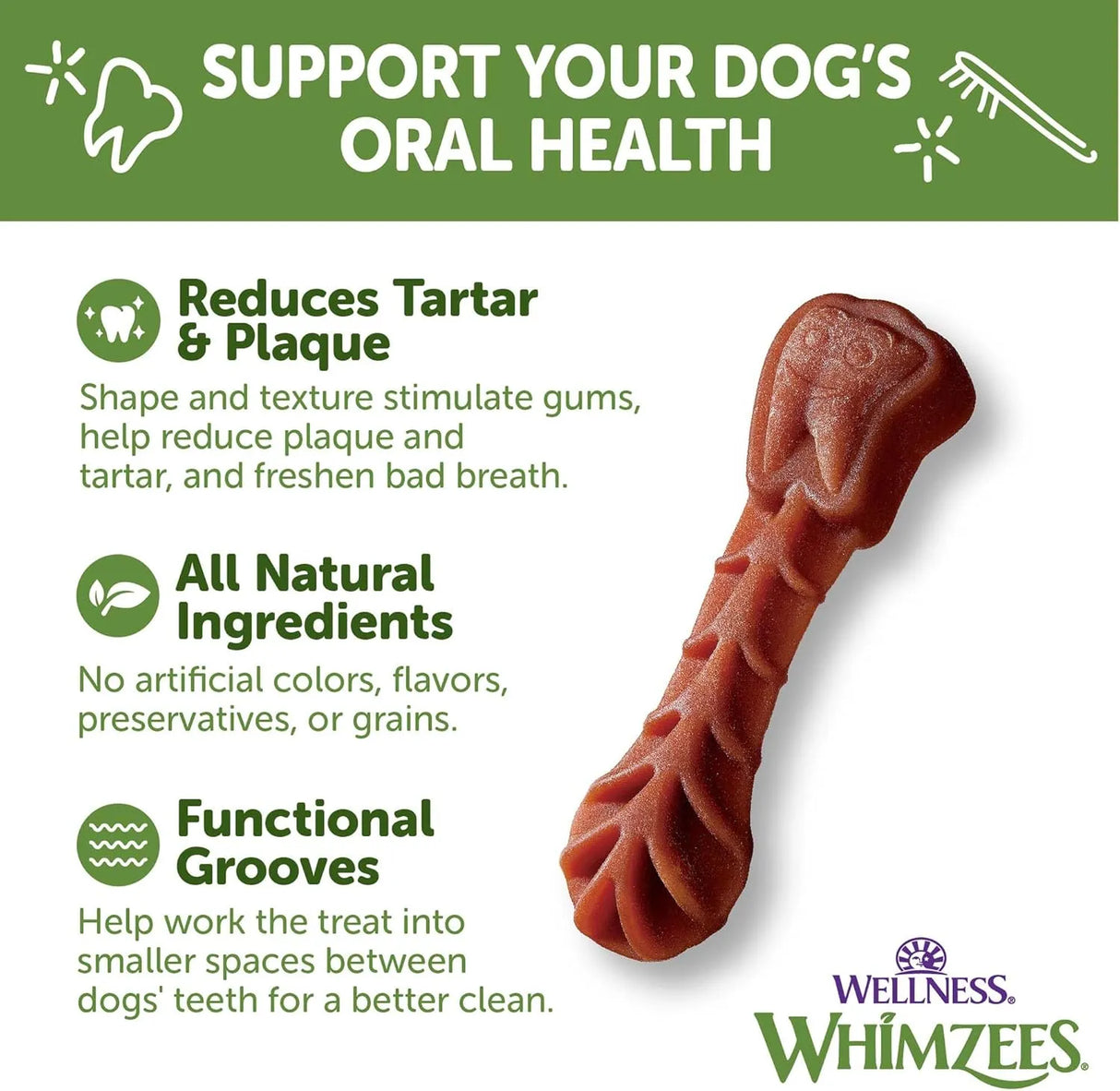 WELLNESS WHIMZEES - WHIMZEES Wellness Brushzees Dog Dental Treats Extra Small Size Stick 48 Piezas - The Red Vitamin MX - Cuidado Dental Para Perros - {{ shop.shopifyCountryName }}