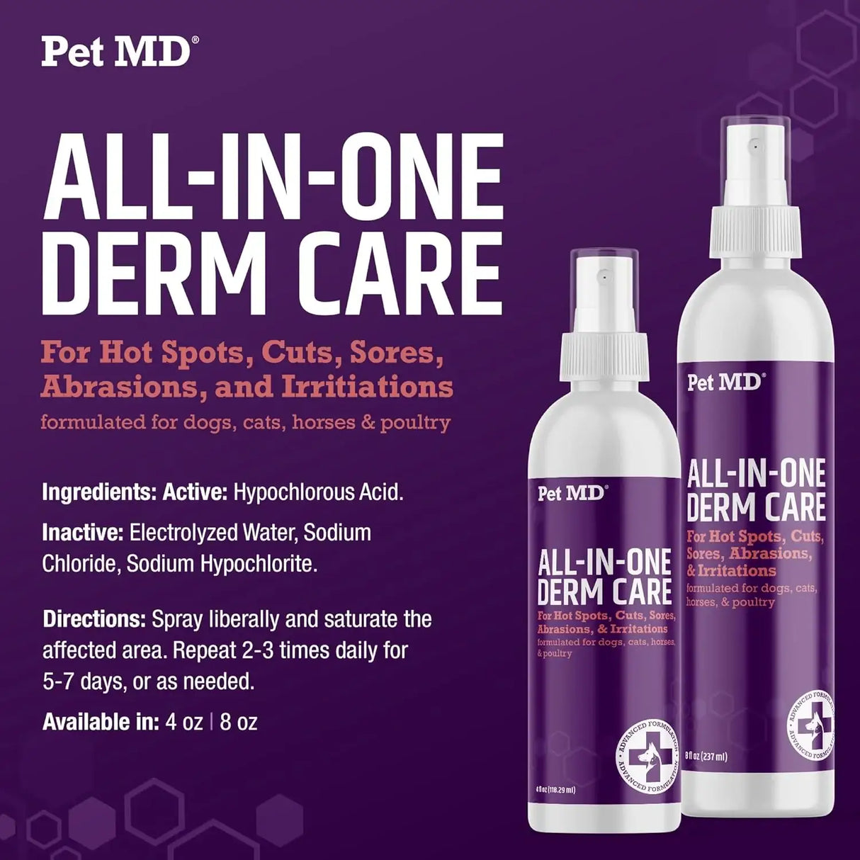 PET MD - Pet MD All-in-One Derm Care Hypochlorous Acid Spray for Dogs & All Pets 8 Fl.Oz. - The Red Vitamin MX - Remedios Para La Picazón De Perros - {{ shop.shopifyCountryName }}
