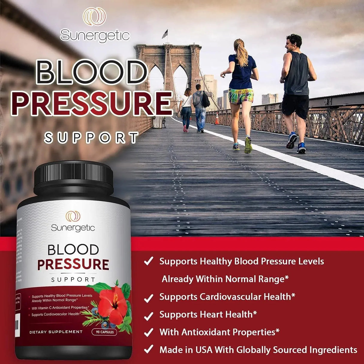 SUNERGETIC - Sunergetic Premium Blood Pressure Support 90 Capsulas - The Red Vitamin MX - Suplementos Alimenticios - {{ shop.shopifyCountryName }}