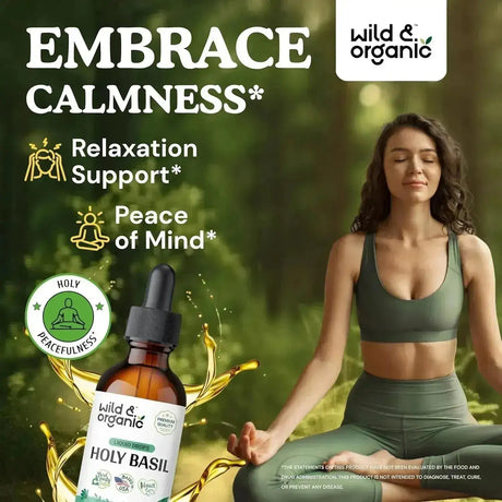 WILD & ORGANIC - Wild & Organic Holy Basil Tincture 2 Fl.Oz. - The Red Vitamin MX - Suplementos Alimenticios - {{ shop.shopifyCountryName }}