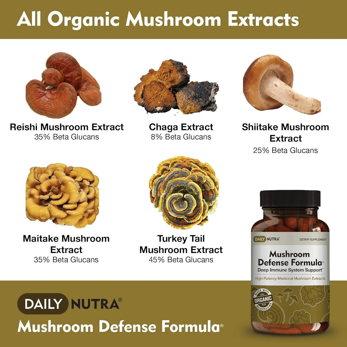 DAILY NUTRA - DailyNutra Mushroom Defense Formula 60 Capsulas - The Red Vitamin MX - Suplementos Alimenticios - {{ shop.shopifyCountryName }}
