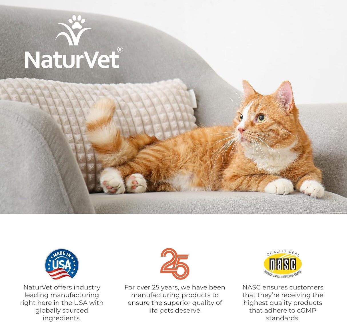 NaturVet VitaPet Senior Daily Vitamins for Cats 60 Masticables