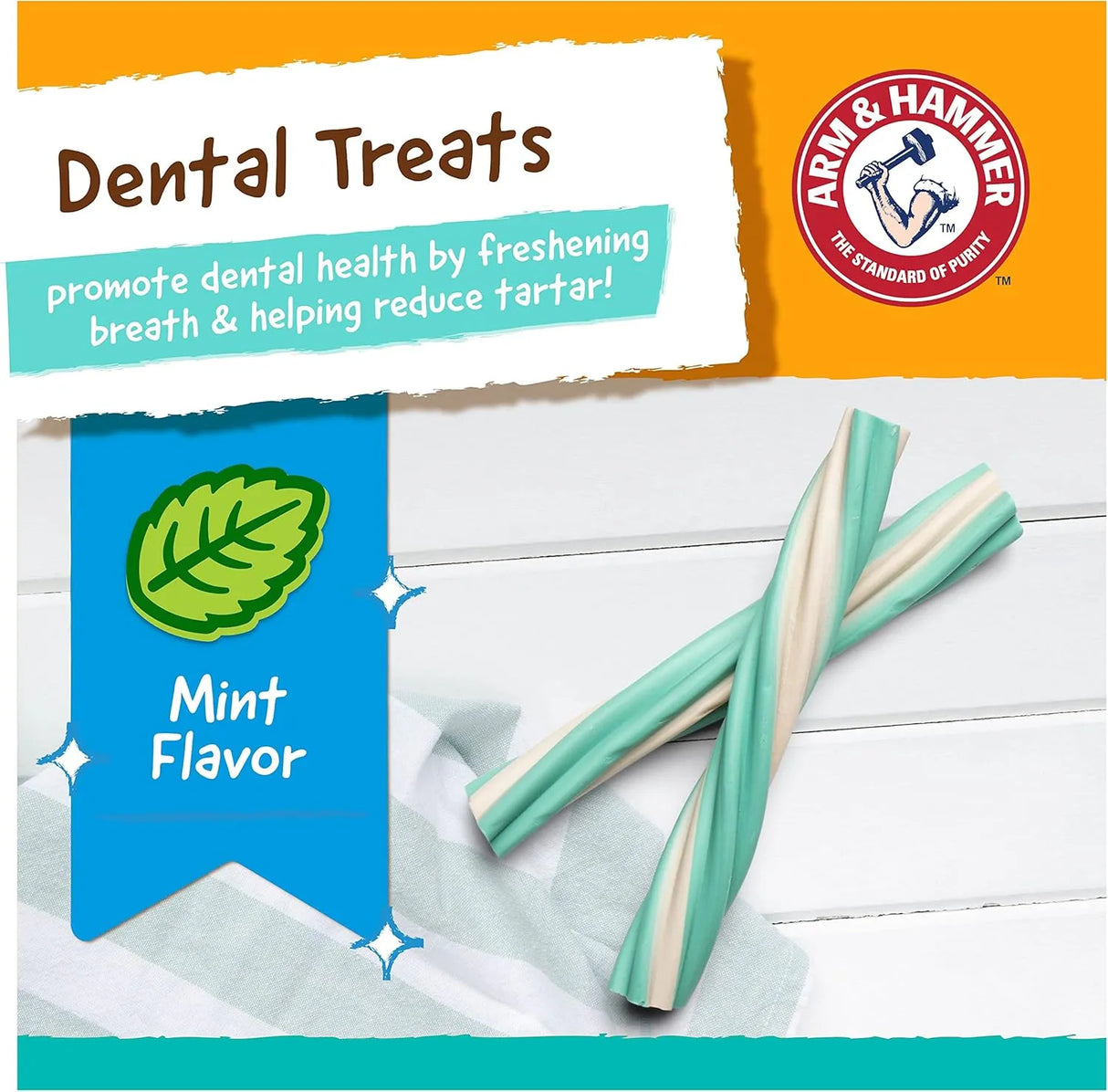 ARM & HAMMER - Arm & Hammer for Pets Twisters Fresh Breath Dental Treats for Dogs Medium Mint 57 Piezas - The Red Vitamin MX - Cuidado Dental Para Perros - {{ shop.shopifyCountryName }}