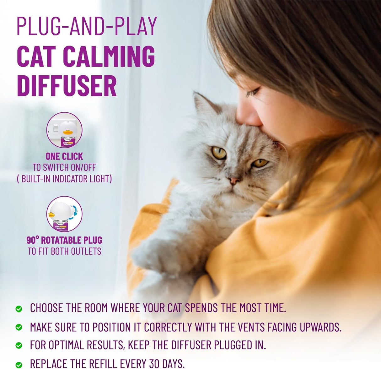 ETEVIVO Cat Calming Pheromone Diffuser 4 Pack