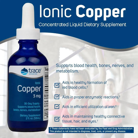 TRACE MINERALS - Trace Minerals Liquid Ionic Copper 3Mg. 2 Fl.Oz. - The Red Vitamin MX - Suplementos Alimenticios - {{ shop.shopifyCountryName }}