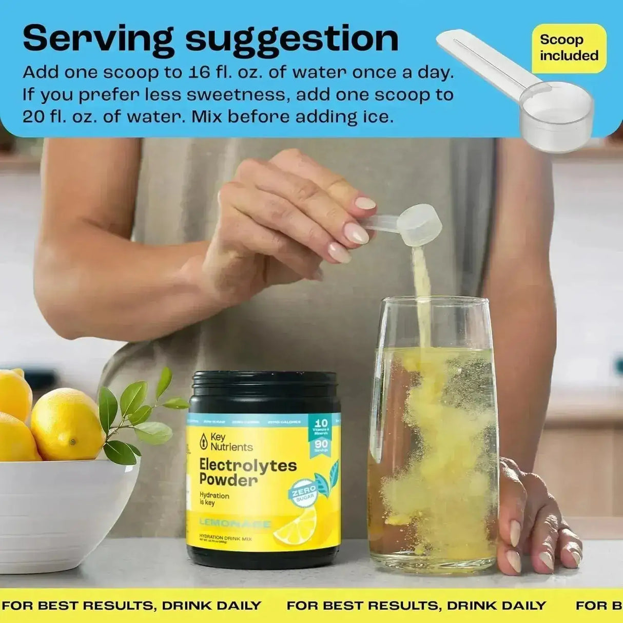 KEY NUTRIENTS - KEY NUTRIENTS Multivitamin Electrolytes Powder Lemonade 90 Servicios 360Gr. - The Red Vitamin MX - Suplementos Alimenticios - {{ shop.shopifyCountryName }}